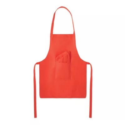 Fartuch i czapka kucharska dla dzieci 80 g/m² KID CHEF - Czerwony (MO2826-05)