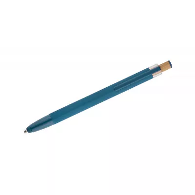 Długopis z recyklingowanego aluminium z  wykończeniem soft touch ALPEN - niebieski (19827-03)