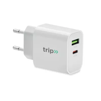 Ładowarka sieciowa USB 18W PORT - Bialy (MO6879-06)
