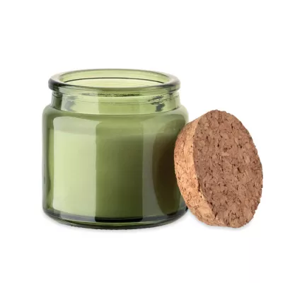 Świeca zapachowa wanilia z korkową pokrywką 70 g VALO - Zielony (MO2707-09)