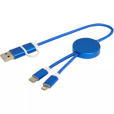 Alasia kabel do synchronizacji danych i szybkiego ładowania 5 w 1 27 W o długości 30 cm z tworzyw sztucznych i aluminium pochodzących z recyklingu - Błękit królewski (12442453)