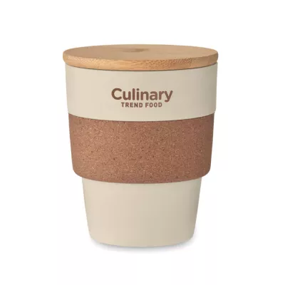 Kubek z PP z korkową opaską 300 ml GALAO - Bezowy (MO6981-13)