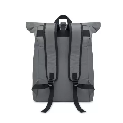 Plecak rolltop na laptop 15" z poliestru 600D IREA - Kamienny Szary (MO2170-15)