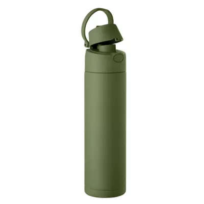 Butelka stalowa ze słomką 650 ml TOIEN ONE - Ciemnozielony (MO2989-60)