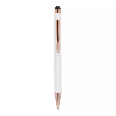 Długopis aluminiowy Prague grawer różowe złoto - biały (LT87887-N0001)