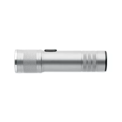 Latarka COB z aluminium z recyklingu FLASHRA - Srebrny Mat (MO2724-16)