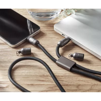 Smycz do telefonu z kablem 60W USB-C SHAKA - Czarny (MO2585-03)