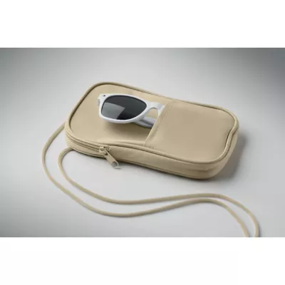 Saszetka podróżna RPET 600D na sznurku KOROVIN POUCH - Bezowy (MO2675-13)