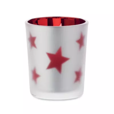 Świeczka LED tealight w szklanym słoiku LANDLE - Czerwony (CX1572-05)