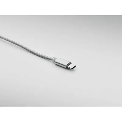 Kabel do ładowania aluminiowy 2w1 120 cm CABLONG - Srebrny (MO2081-14)
