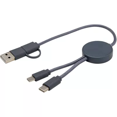 Citala kabel do synchronizacji danych i szybkiego ładowania 5 w 1 27 W o długości 30 cm z tworzyw sztucznych pochodzących z recyklingu - Hale Blue (12442755)