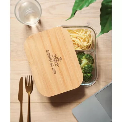 Lunchbox szklany 3-komorowy 800 ml TUNDRA 3 - Przezroczysty (MO6973-22)