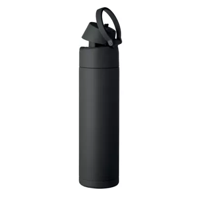 Butelka stalowa ze słomką 650 ml TOIEN ONE - Czarny (MO2989-03)
