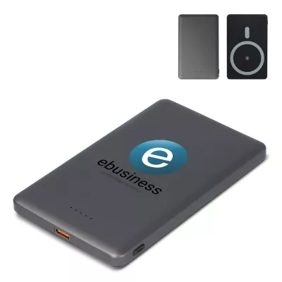 Bezprzewodowy powerbank Nexus kompatybilny z MagSafe R-ABS 5000mAh - czarny / stalowoszary (LT95510-N0235)