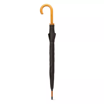 Parasol automatyczny 23,5" z drewnianą rączką CUMULI - Czarny (KC5131-03)