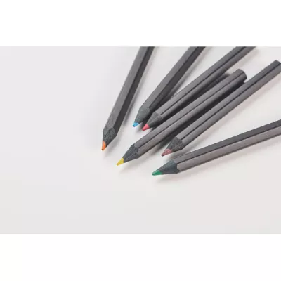 Kredki 6 szt. w pudełku z temperówką NEGRO - Czarny (MO2468-03)