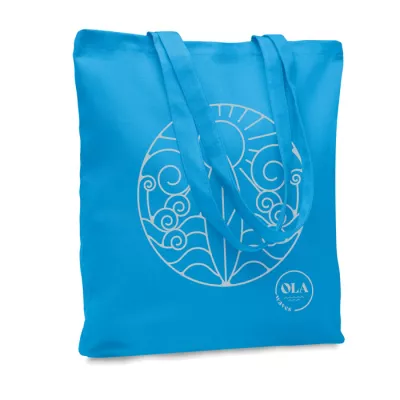 Torba bawełniana na zakupy 270 g/m² RASSA COLOURED - Turkusowy (MO6442-12)