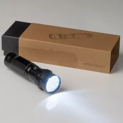 Latarka metalowa 14 LED ERASMO - czarny (8842203)