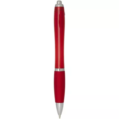 Nash długopis kulkowy z tworzyw sztucznych pochodzących z recyklingu z certyfikatem RCS, z kolorowym korpusem i uchwytem (cza - Czerwony (10645421)