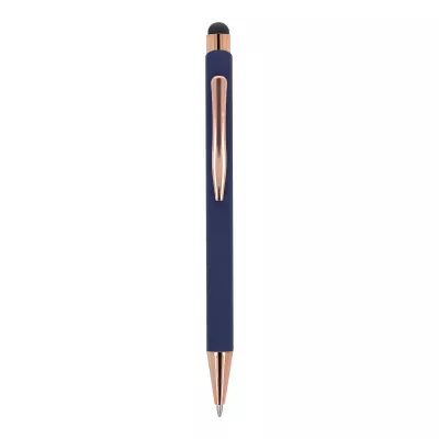 Długopis aluminiowy Prague grawer różowe złoto - ciemnoniebieski (LT87887-N0010)
