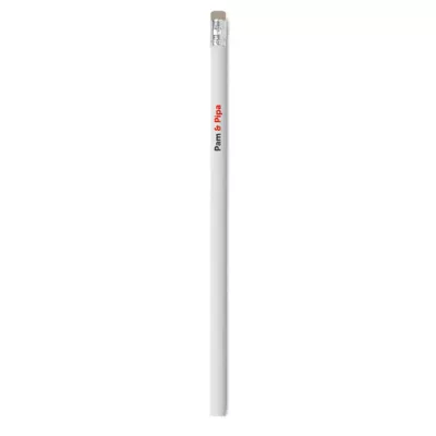 Ołówek drewniany z gumką STOMP - Bialy (KC2494-06)