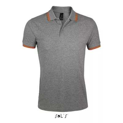 Koszulka polo męska bawełniana 200 g/m² Sol's PASADENA - Melanż Szary/pomarańczowy (S00577-MO)