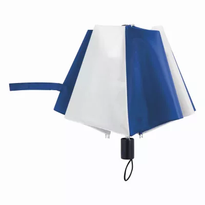 Parasol składany bez automatu REGULAR - biały, niebieski (56-0101112)