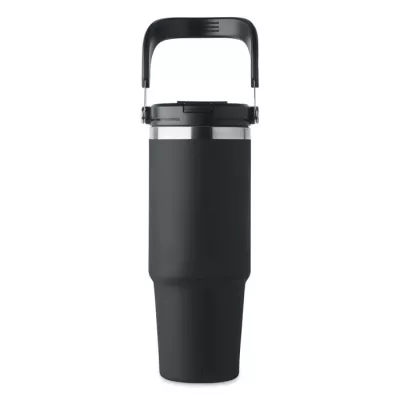 Kubek termiczny ze słomką ze stali 850 ml SUMA HAND - Czarny (MO2561-03)