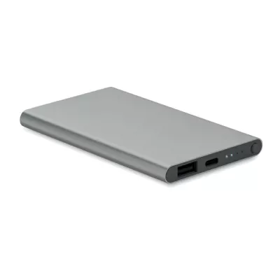 Powerbank płaski 4000 mAh aluminiowy POWERFLAT C - Tytanowy (MO6825-18)