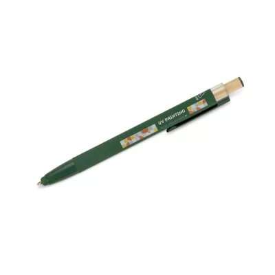 Długopis z recyklingowanego aluminium z  wykończeniem soft touch ALPEN - zielony (19827-05)