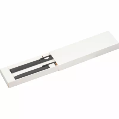 Zestaw piśmienny długopis i pióro kulkowe z aluminium z recyklingu RAFFAELE - ciemnoszary (1470677)