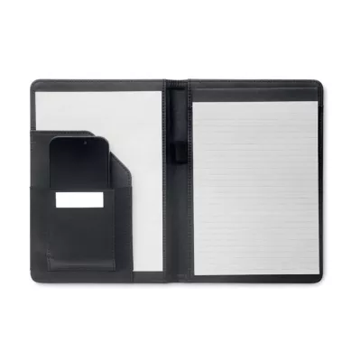 Teczka A5 z RPET 300D z notatnikiem FOLIO - Czarny (MO2569-03)