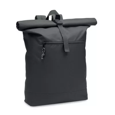 Plecak rolltop RPET 600D z wyściełanymi plecami NAPA - Czarny (MO6998-03)