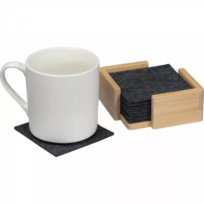 Podkładki filcowe pod kubek 10 szt. CELESTE - ciemnoszary (8386277)