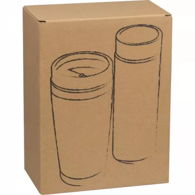 Zestaw kubek termiczny 360 ml i butelka termiczna 450 ml HECTOR - beżowy (6297913)