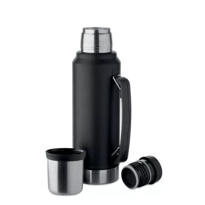 Termos stalowy z kubkiem 1000 ml NYIMA - Czarny (MO2710-03)