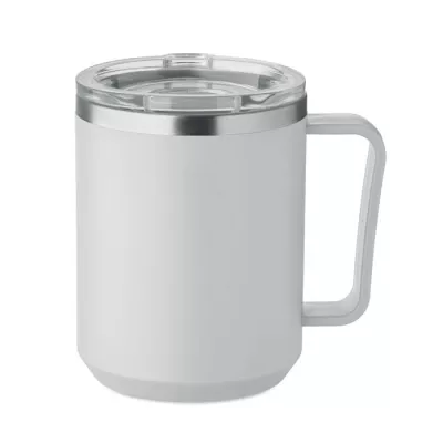 Kubek dwuścienny z przesuwaną pokrywką 400 ml COCOA - Szary (MO2900-07)