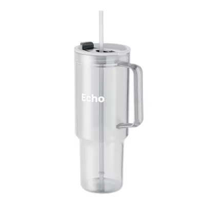 Kubek z RPET ze słomką 1200 ml MUGORA - Przezroczysty (MO2964-22)