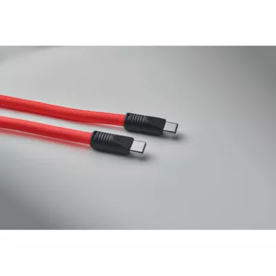 Smycz do telefonu z kablem 60W USB-C COCHARGE - Czerwony (MO2618-05)