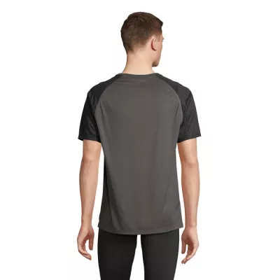 Koszulka sportowa unisex z recyklingu Sol's VORTEX - Black/Charcoal Grey (S04787-BI)