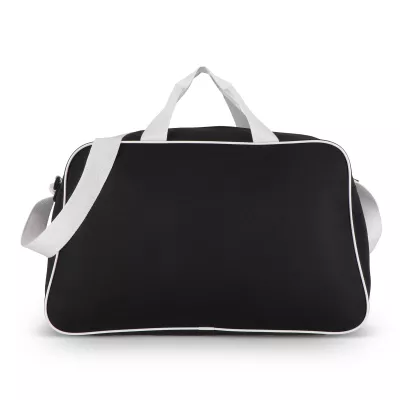 Torba sportowo-podróżna R-PET 600D 48 x 25 x 28 cm 30 l - czarno / biały (LT95366-N0201)