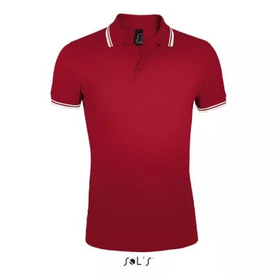 Koszulka polo męska bawełniana 200 g/m² Sol's PASADENA - Rojo/Blanco (S00577-RE)