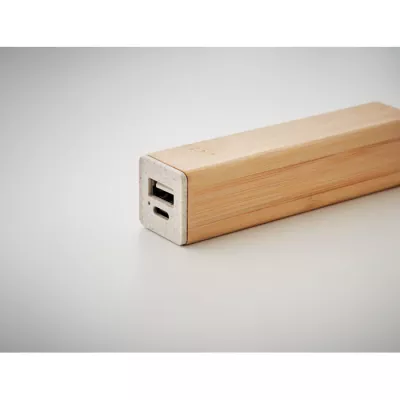 Powerbank 2600 mAh w bambusowej obudowie POWERBAMC - Drewna (MO2342-40)