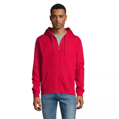 Bluza unisex z kapturem rozpinana 260 g/m² Sol's STONE - Czerwony (S01714-RD)