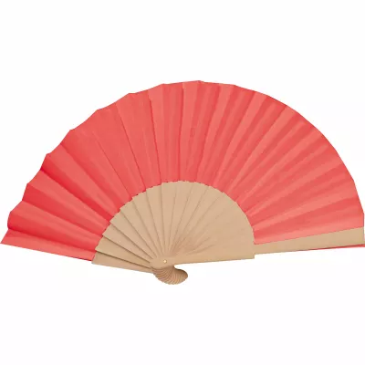 Papierowy wachlarz z drewnianą rączką - czerwony (7152205)
