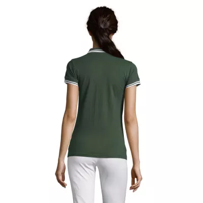 Polo damskie z piki 200 g/m² Sol's PASADENA WOMEN - Forest Green/White (S00578-FE)
