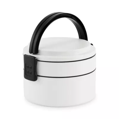Lunchbox okrągły dwupoziomowy z PP 950 ml ENSALA - Bialy (MO2902-06)