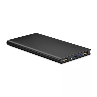 Powerbank solarny z aluminium 8000 mAh SOLAR POWERFLAT - Czarny (MO9051-03)