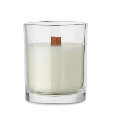 Świeca zapachowa wanilia w szkle 80 g KIVAS WOOD - Przezroczysty (MO2708-22)