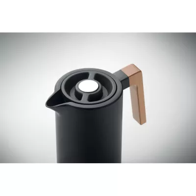 Dzbanek termiczny 1000 ml z drewnianym uchwytem SERVIR - Czarny (MO2674-03)